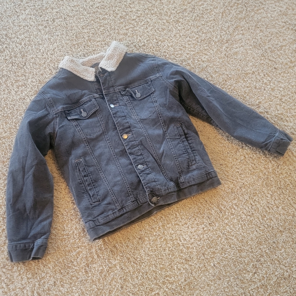 Wonder Nation Sherpa Lined Denim Trucker Jacket Youth Size XL 14-16